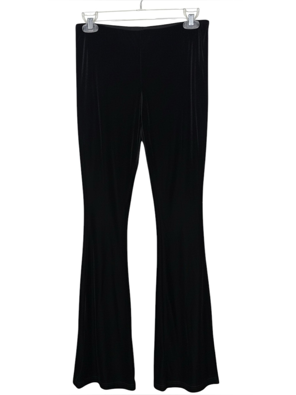 Free People Penny Pull On Black Velvet Pants Flared Mid-Rise Women Sz SP | EUC